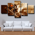 Halo Master Chief Sepia Tone Video Game 5 Piece Canvas Wall Art Painting Wallpaper Poster Picture Print Photo Decor