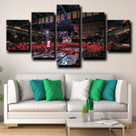 Detroit Red Wings Hockey Arena Stadium Game Night 5 Piece Canvas Wall Art Painting Wallpaper Poster Picture Print Photo Decor