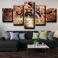 Damian Lillard Portland Trail Blazers NBA Player 5 Piece Canvas Wall Art Painting Wallpaper Poster Picture Print Photo Decor