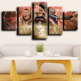 Damian Lillard Portland Trail Blazers NBA Player 5 Piece Canvas Wall Art Painting Wallpaper Poster Picture Print Photo Decor