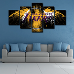 Los Angeles Lakers NBA Basketball Team Logo 5 Piece Canvas Wall Art Painting Wallpaper Poster Picture Print Photo Decor