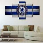 Chelsea FC Soccer Football Sports Team Logo 5 Piece Canvas Wall Art Painting Wallpaper Poster Picture Print Photo Decor