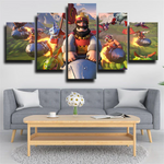 Video Game Clash Royale Characters King & Troops 5 Piece Canvas Wall Art Painting Wallpaper Poster Picture Print Photo Decor