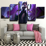 Morgana Mage Purple League of Legends Champion 5 Piece Canvas Wall Art Painting Wallpaper Poster Picture Print Photo Decor