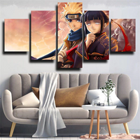 Naruto and Hinata Couple Anime Characters 5 Piece Canvas Wall Art Painting Wallpaper Poster Picture Print Photo Decor
