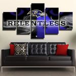 Baltimore Ravens NFL Football Team Logo Eyes 5 Piece Canvas Wall Art Painting Wallpaper Poster Picture Print Photo Decor