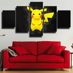 Pokemon Pikachu Anime Electric Type 5 Piece Canvas Wall Art Painting Wallpaper Poster Picture Print Photo Decor