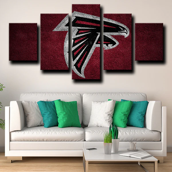 Crest Red Atlanta Falcons NFL Football Team Logo 5 Piece Canvas Wall A — free download