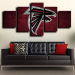 Crest Red Atlanta Falcons NFL Football Team Logo 5 Piece Canvas Wall Art Painting Wallpaper Poster Picture Print Photo Decor