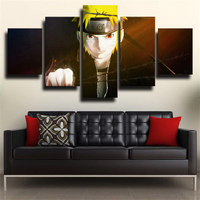 Naruto Uzumaki Anime Action Scene 5 Piece Canvas Wall Art Painting Wallpaper Poster Picture Print Photo Decor