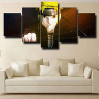 Naruto Uzumaki Anime Action Scene 5 Piece Canvas Wall Art Painting Wallpaper Poster Picture Print Photo Decor