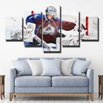 Colorado Avalanche Semyon Varlamov Action NHL Hockey Team 5 Piece Canvas Wall Art Painting Wallpaper Poster Picture Print Photo Decor