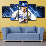 Cody Bellinger Los Angeles Dodgers Baseball Player 5 Piece Canvas Wall Art Painting Wallpaper Poster Picture Print Photo Decor