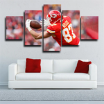 NFL Travis Kelce Kansas City Chiefs Tight End Zeus 5 Piece Canvas Wall Art Painting Wallpaper Poster Picture Print Photo Decor