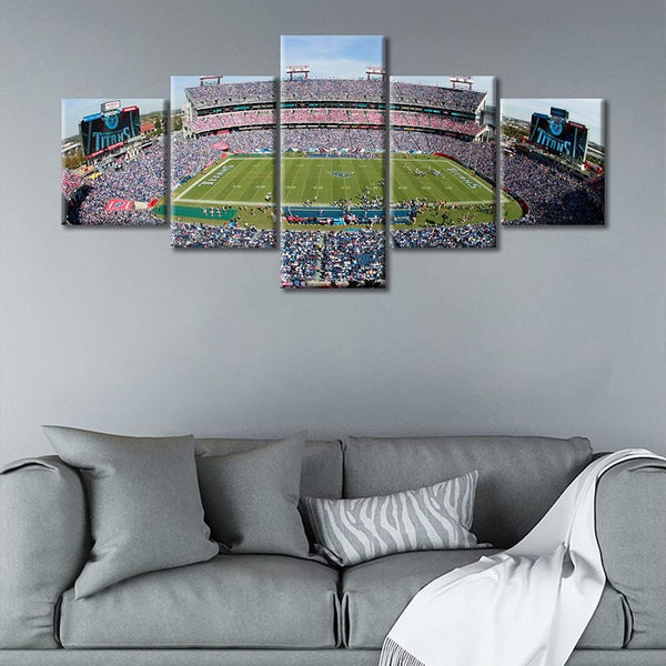 Tennessee Titans Nissan Stadium NFL Football 5 Piece Canvas Wall Art Painting Wallpaper Poster Picture Print Photo Decor