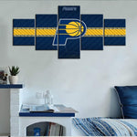 Indiana Pacers NBA Basketball Sports Team Logo 5 Piece Canvas Wall Art Painting Wallpaper Poster Picture Print Photo Decor