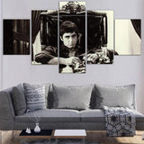 Black & White Tony Montana Gangster Scarface Movie 5 Piece Canvas Wall Art Painting Wallpaper Poster Picture Print Photo Decor