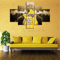 Kobe Bryant #24 Los Angeles Lakers LA Basketball Sports NBA 5 Piece Canvas Wall Art Painting Wallpaper Poster Picture Print Photo Decor