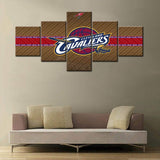 Cleveland Cavaliers NBA Basketball Team Logo 5 Piece Canvas Wall Art Painting Wallpaper Poster Picture Print Photo Decor