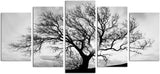 Black & White Tree Outdoor Nature Winter 5 Piece Canvas Wall Art Painting Wallpaper Poster Picture Print Photo Decor