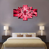 Chicago Bulls Logo Explosion Effect NBA Basketball Team 5 Piece Canvas Wall Art Painting Wallpaper Poster Picture Print Photo Decor