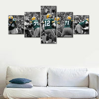 Green Bay Packers Aaron Rodgers NFL Football 5 Piece Canvas Wall Art Painting Wallpaper Poster Picture Print Photo Decor