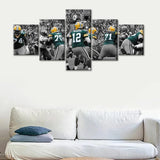 Green Bay Packers Aaron Rodgers NFL Football 5 Piece Canvas Wall Art Painting Wallpaper Poster Picture Print Photo Decor