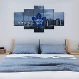 Toronto Maple Leafs NHL Hockey Team Logo 5 Piece Canvas Wall Art Painting Wallpaper Poster Picture Print Photo Decor