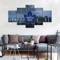 Toronto Maple Leafs NHL Hockey Team Logo 5 Piece Canvas Wall Art Painting Wallpaper Poster Picture Print Photo Decor