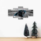 Carolina Panthers Black and White Bank Of America Stadium NFL 5 Piece Canvas Wall Art Painting Wallpaper Poster Picture Print Photo Decor