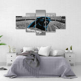 Carolina Panthers Black and White Bank Of America Stadium NFL 5 Piece Canvas Wall Art Painting Wallpaper Poster Picture Print Photo Decor