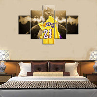 Kobe Bryant #24 Los Angeles Lakers LA Basketball Sports NBA 5 Piece Canvas Wall Art Painting Wallpaper Poster Picture Print Photo Decor