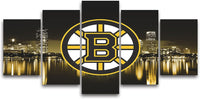 Boston Bruins Hockey Sports NHL Team 5 Piece Canvas Wall Art Painting Wallpaper Poster Picture Print Photo Decor