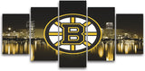 Boston Bruins Hockey Sports NHL Team 5 Piece Canvas Wall Art Painting Wallpaper Poster Picture Print Photo Decor