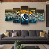 Jacksonville Jaguars Skyline NFL Football Team 5 Piece Canvas Wall Art Painting Wallpaper Poster Picture Print Photo Decor