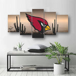 NFL American Football Team Logo Arizona City Cardinals 5 Piece Canvas Wall Art Painting Wallpaper Poster Picture Print Photo Decor