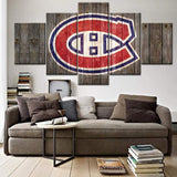 Montreal Canadiens NHL Hockey Sports 5 Piece Canvas Wall Art Painting Wallpaper Poster Picture Print Photo Decor