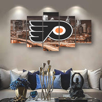 Philadelphia Flyers Hockey NHL Sports Team 5 Piece Canvas Wall Art Painting Wallpaper Poster Picture Print Photo Decor