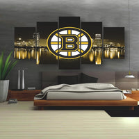 Boston Bruins Hockey Sports NHL Team 5 Piece Canvas Wall Art Painting Wallpaper Poster Picture Print Photo Decor