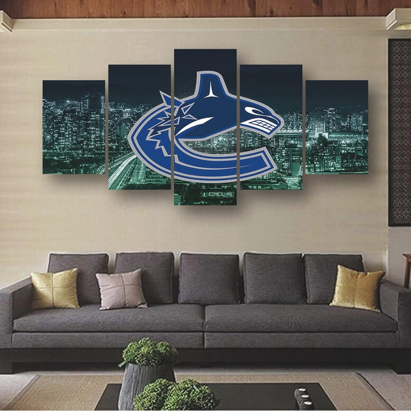 Vancouver Canucks NHL Hockey Sports 5 Piece Canvas Wall Art Painting Wallpaper Poster Picture Print Photo Decor