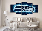 Seattle Seahawks NFL Football Sports Team 5 Piece Canvas Wall Art Painting Wallpaper Poster Picture Print Photo Decor