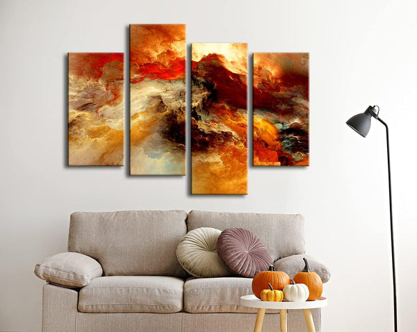 Colorful Clouds 4 Piece Canvas Wall Art Painting Wallpaper Poster Picture Print Photo Decor