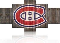 Montreal Canadiens NHL Hockey Sports 5 Piece Canvas Wall Art Painting Wallpaper Poster Picture Print Photo Decor