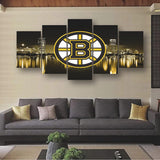 Boston Bruins Hockey Sports NHL Team 5 Piece Canvas Wall Art Painting Wallpaper Poster Picture Print Photo Decor