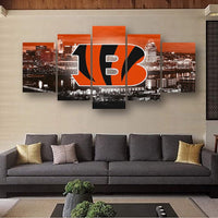 NFL Football Team Cincinnati Bengals Skyline 5 Piece Canvas Wall Art Painting Wallpaper Poster Picture Print Photo Decor