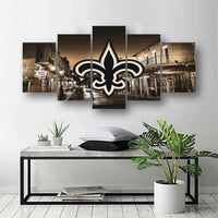 New Orleans Saints Bourbon Street NFL Football Team 5 Piece Canvas Wall Art Painting Wallpaper Poster Picture Print Photo Decor