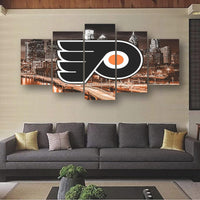 Philadelphia Flyers Hockey NHL Sports Team 5 Piece Canvas Wall Art Painting Wallpaper Poster Picture Print Photo Decor