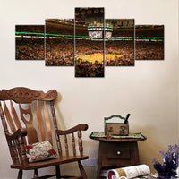 Boston Celtics NBA TD Garden Basketball Sports Arena 5 Piece Canvas Wall Art Painting Wallpaper Poster Picture Print Photo Decor