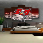 Tampa Bay Buccaneers American Football Team NFL 5 Piece Canvas Wall Art Painting Wallpaper Poster Picture Print Photo Decor