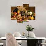 Colorful Fruits & Vegetables Kitchen Food 4 Piece Canvas Wall Art Painting Wallpaper Poster Picture Print Photo Decor